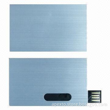 Credit Card-shaped USB Flash Disks, Supports Plug-and-Play Function